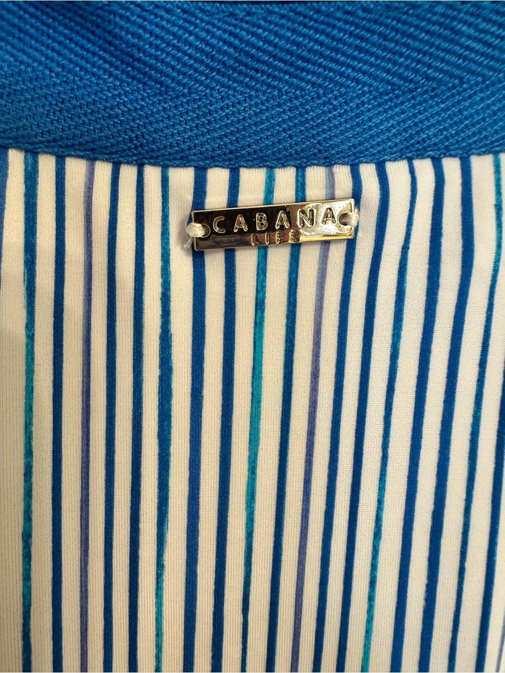 Cabana Life for Talbots Blue & White Striped Palapa Tunic Swim Cover Up Size L - Picture 4 of 5